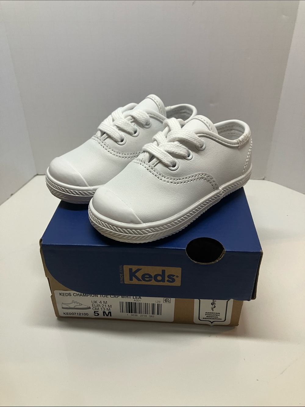 Keds Kids White Lace-Up Canvas Sneakers